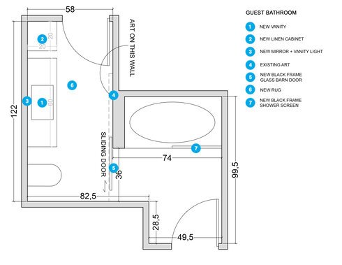 Online Designer Bathroom Floorplan