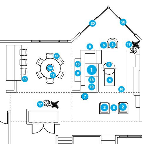 Online Designer Combined Living/Dining Floorplan