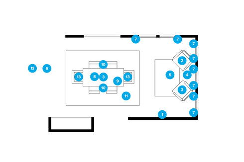 Online Designer Combined Living/Dining Floorplan