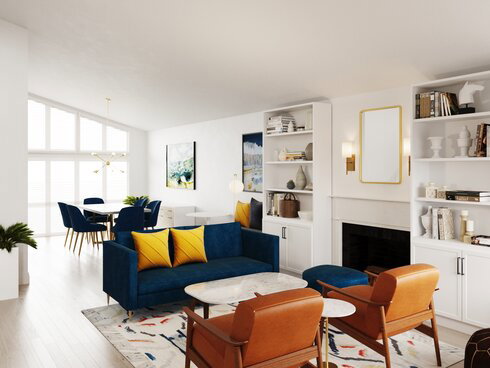Mid Century Modern Living & Dining Room Decor | Decorilla