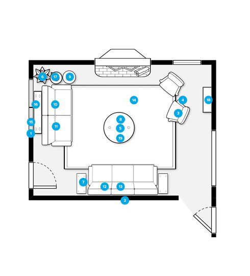 Online Designer Living Room Floorplan