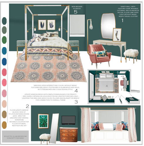 Femenine glamour bedroom Sonia C. Moodboard 2 thumb