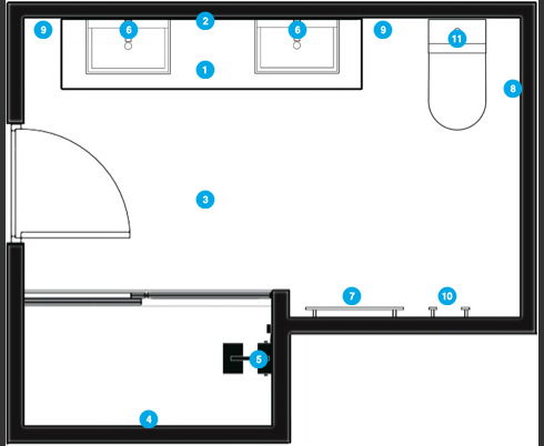 Online Designer Bathroom Floorplan