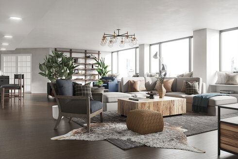 View of Sophisticated Penthouse Interior Design | Decorilla