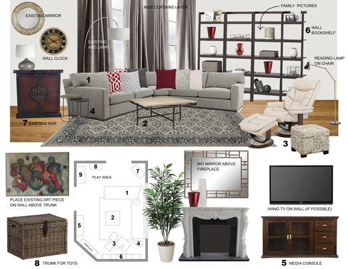 Warm, Transitional Living Room Laura A. Moodboard 1 thumb