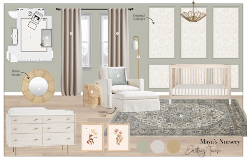 Neutral Nursery Interior Design Elena F. Moodboard 2 thumb