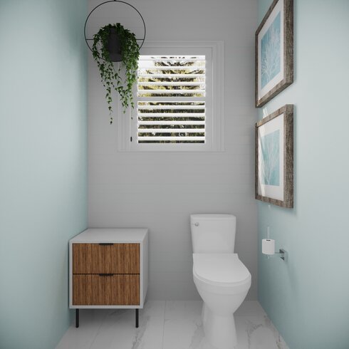 mDesign Small Woven Toilet Tank Bathroom Storage Basket - Camel Brown