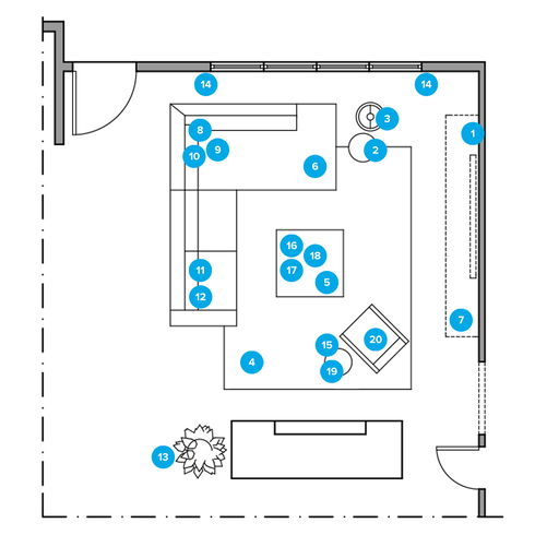 Online Designer Living Room Floorplan