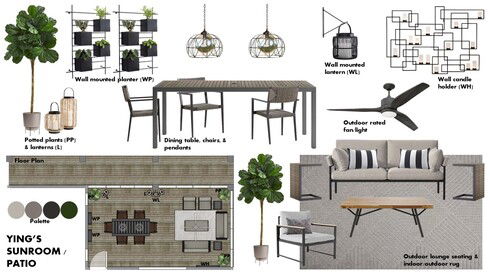 Cozy Outdoor Living & Dining Sunroom Design Morgan W. Moodboard 1 thumb