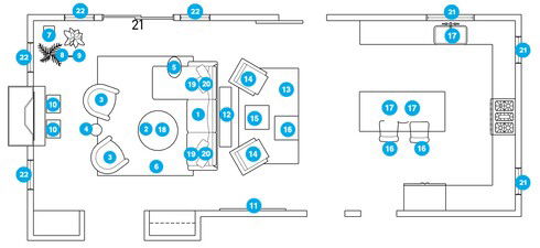 Online Designer Combined Living/Dining Floorplan