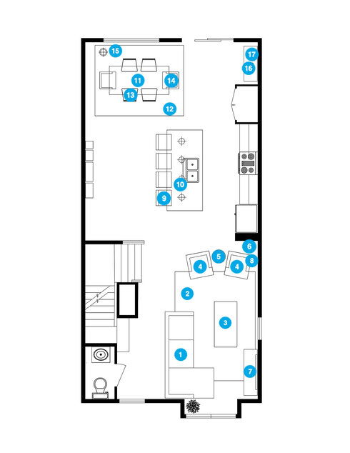 Online Designer Combined Living/Dining Floorplan