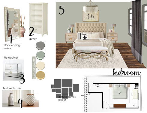 Blue Bedroom Transitional Interior Design Danai G. Moodboard 1 thumb