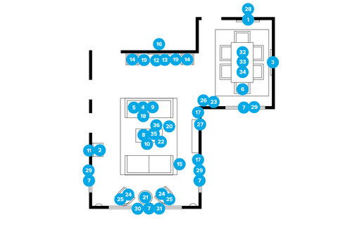 Online Designer Combined Living/Dining Floorplan