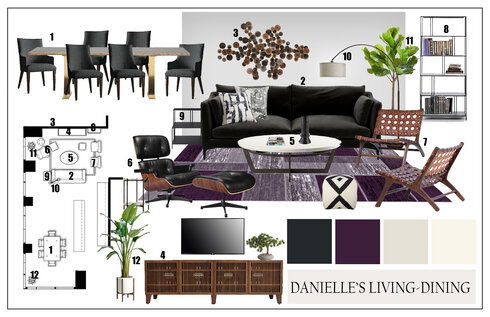 Warm Contemporary Open Concept Living & Dining Casey H. Moodboard 2 thumb