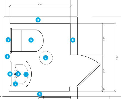 Online Designer Bathroom Floorplan