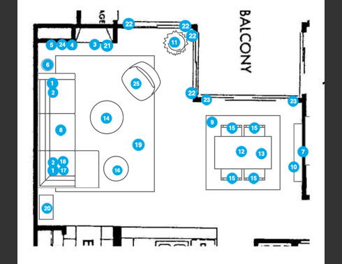 Online Designer Combined Living/Dining Floorplan