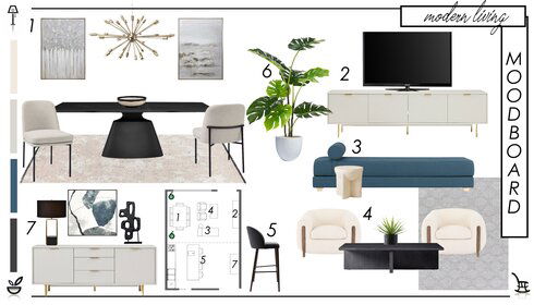 Spacious Living & Dining Room Design Lidija P. Moodboard 2 thumb