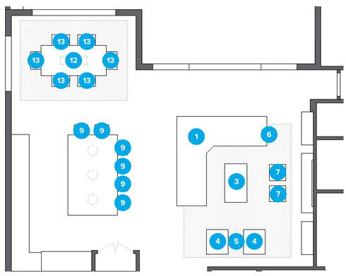 Online Designer Combined Living/Dining Floorplan