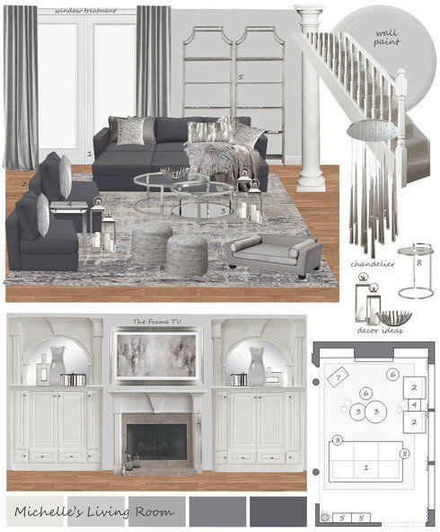 Glam Transitional Living Room Transformation Selma A. Moodboard 1 thumb