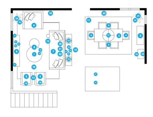 Online Designer Combined Living/Dining Floorplan