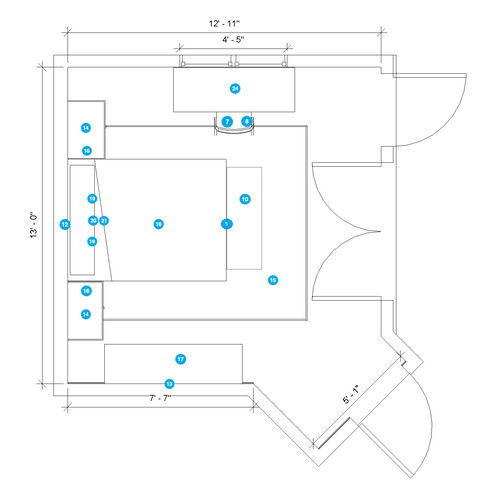 Online Designer Bedroom Floorplan