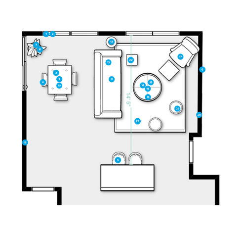 Online Designer Combined Living/Dining Floorplan