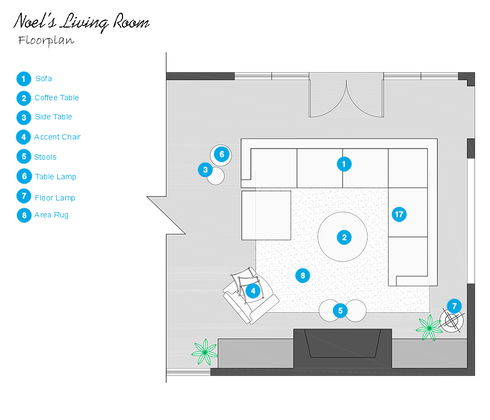 Online Designer Living Room Floorplan