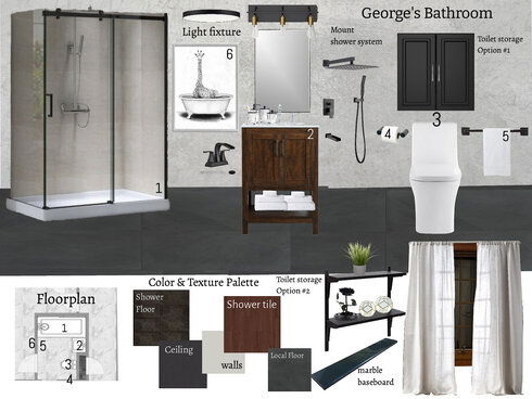 Glam Ensuite Guest Bathroom KaSonndra L. Moodboard 2 thumb