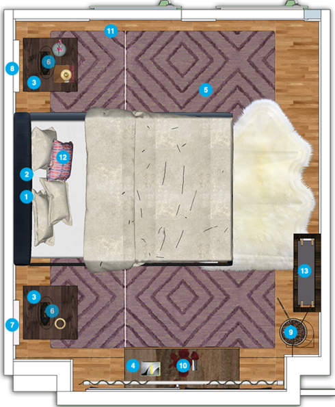 Online Designer Bedroom Floorplan