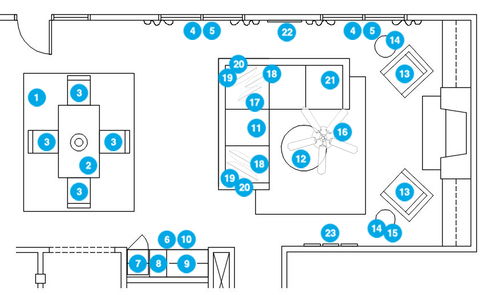 Online Designer Combined Living/Dining Floorplan