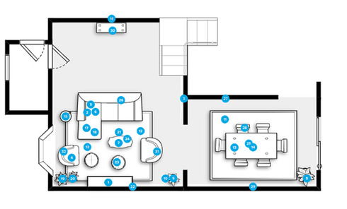 Online Designer Combined Living/Dining Floorplan