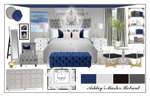 Sophisticated Glam Bedroom Interior Design Casey H. Moodboard 2 thumb