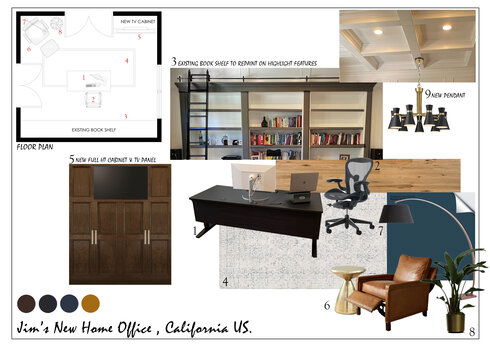 Masculine Home Office Design Project Aida A. Moodboard 2 thumb