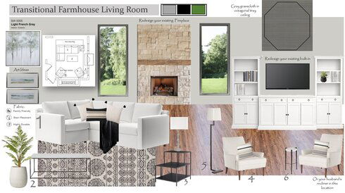 Transitional Home with Fireplace Interior Design Wanda P. Moodboard 1 thumb