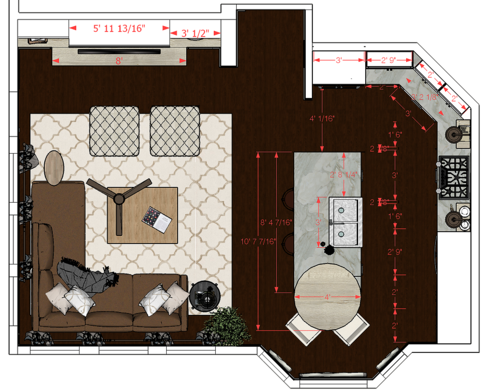 Online Designer Kitchen Floorplan