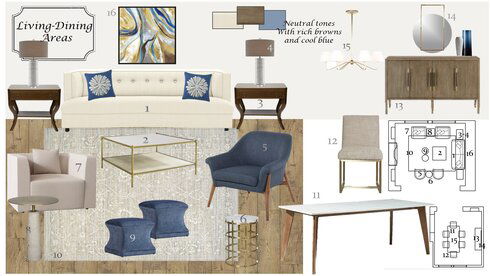 Elegant Traditional Living and Dining Design Wanda P. Moodboard 2 thumb