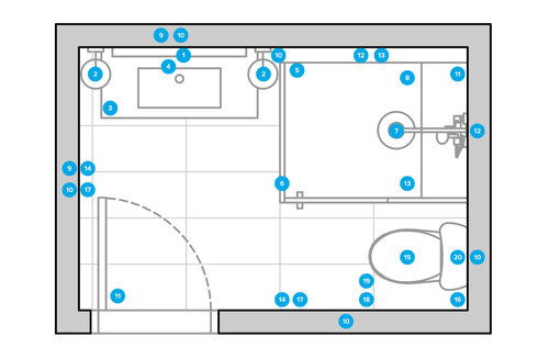 Online Designer Bathroom Floorplan