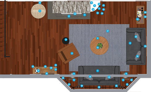 Online Designer Living Room Floorplan