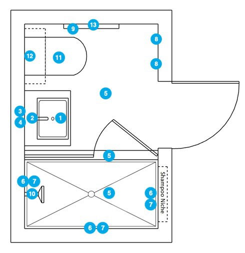 Online Designer Bathroom Floorplan