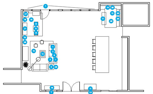 Online Designer Combined Living/Dining Floorplan