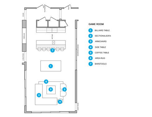 Online Designer Combined Living/Dining Floorplan