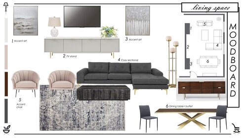 Contemporary Family Room Design Lidija P. Moodboard 2 thumb