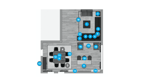 Online Designer Combined Living/Dining Floorplan