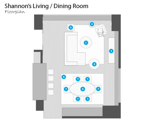 Online Designer Combined Living/Dining Floorplan