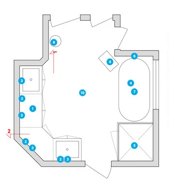 Online Designer Bathroom Floorplan