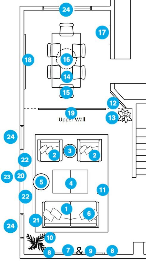 Online Designer Combined Living/Dining Floorplan