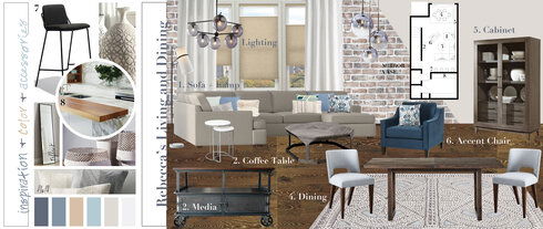 Contemporary Combine Living/Dining Transformation Lauren A. Moodboard 1 thumb