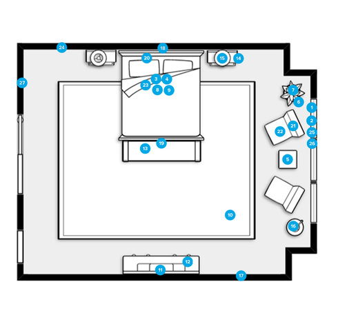 Online Designer Bedroom Floorplan