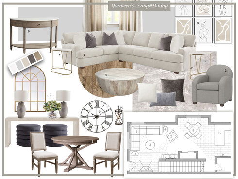 Neutral Colors Living & Dining Combo Dragana V. Moodboard 1 thumb