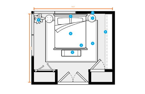 Online Designer Bedroom Floorplan